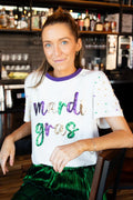 Sequin & Pearl Mardi Gras Top