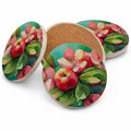 Arkansas Apple Blossom in Watercolor Large Sandstone Coasters Pack of 4 Absorbent Round Coasters Decor Gifts for Men or Women, 4 in, Multicolor