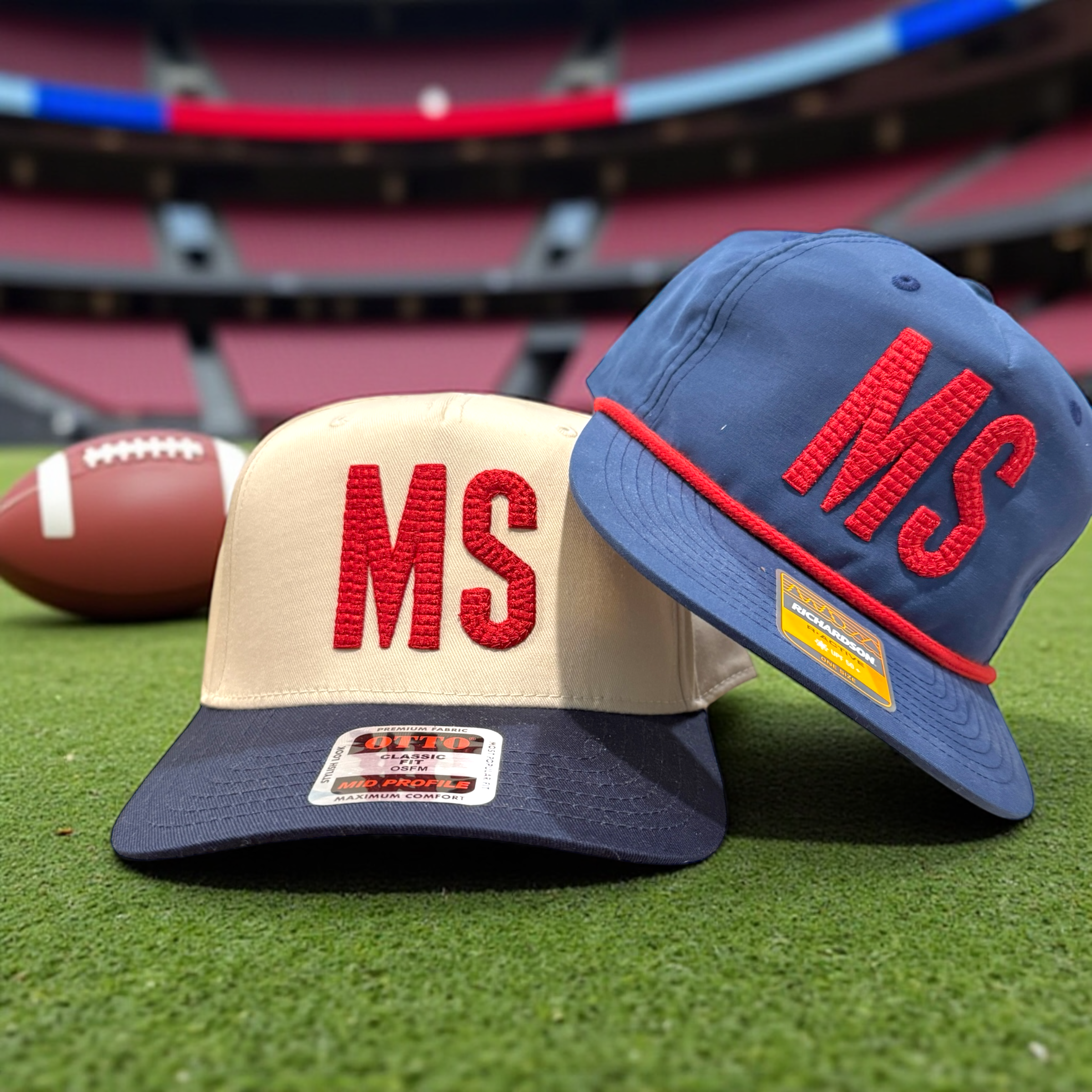 Go Rebs! Puff Embroidery Ole Miss Caps