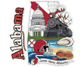 Alabama Sticker and Magnet - The Yellowhammer State Statekins™ – USA State Souvenir | Waterproof & UV-Proof